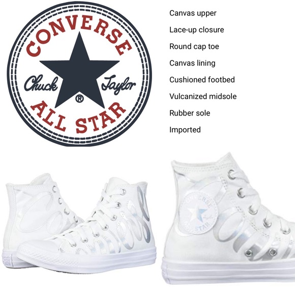 🆕⭐️ Chuck Taylor AS Logo Print Hi Top Trainer WHT - Picture 8 of 15